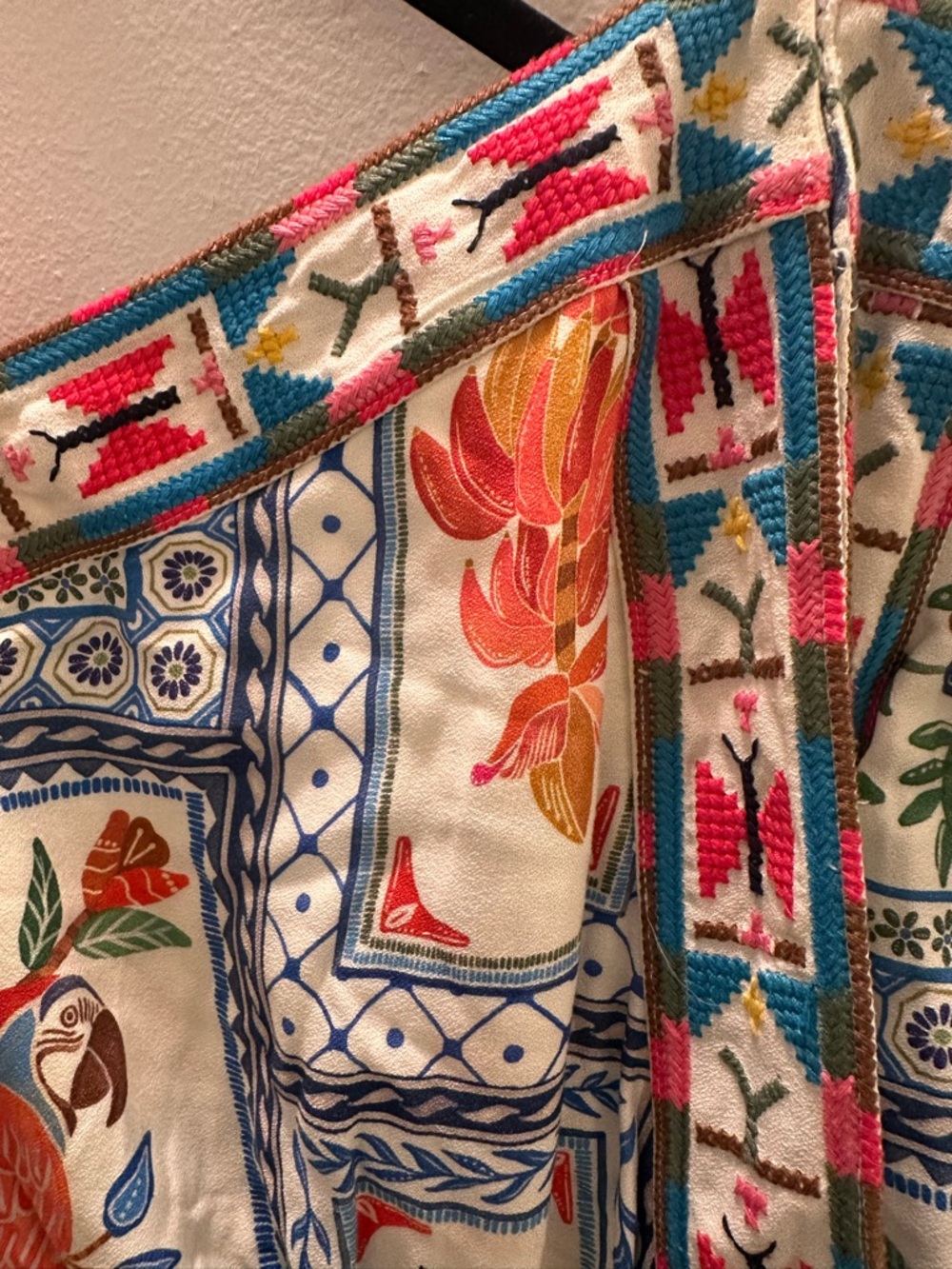 Farm Rio Tropical Tiles Embroidered Mini Dress - Picture 5 of 8